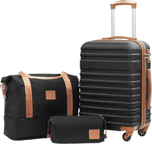 Hartschalen Koffer Set mit TSA-Schloss 4 Rollen & 3tlg Handgepäck-Set