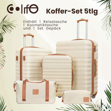 COOLIFE Koffer Set ABS Hartschale 4 Rollen TSA-Schloss 5tlg