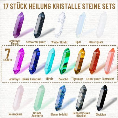 Heilende Kristalle Steine Sets Amethyst Tigerauge Obsidian