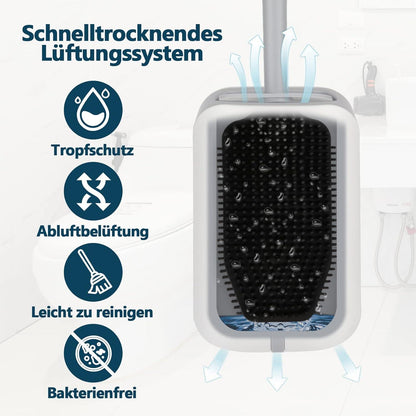 Toilettenbürste Silikon mit Behälter, WC Bürste für Badezimmer