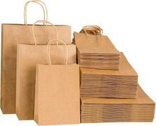 100 Kraftpapiertüten Braun Henkel Geschenktüten Packungen