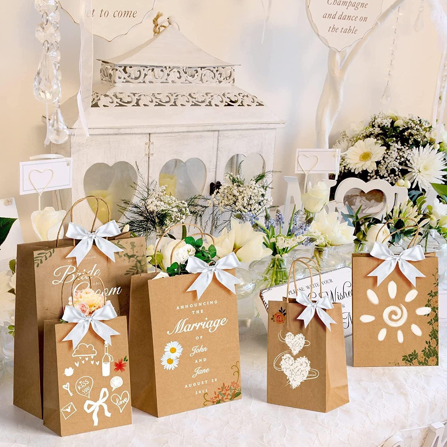 100x Kraftpapiertüten mit Henkel Gemischte Größen Business Geschenktüten