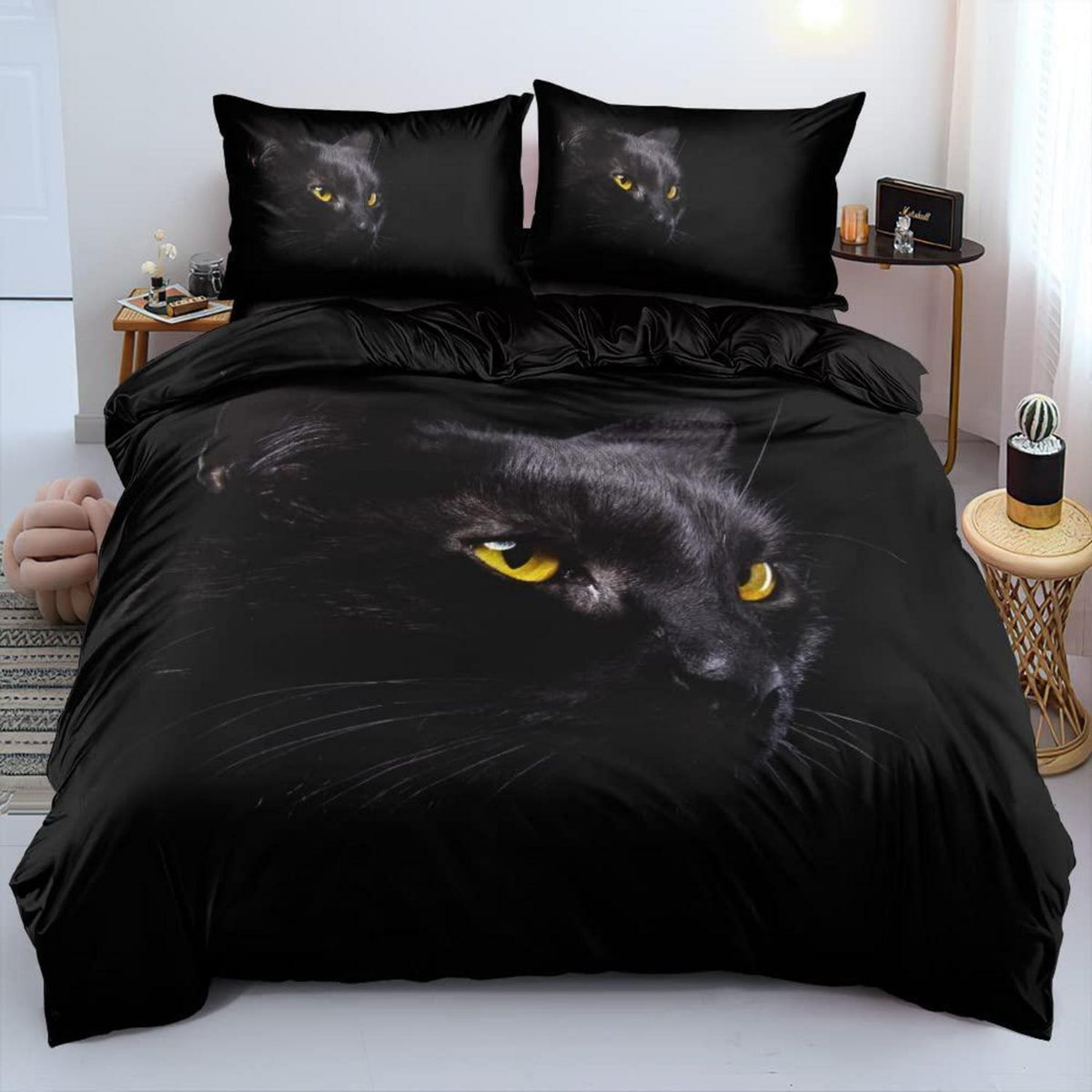 3D Katzen Bettwäsche 135x200 - Flauschig & Weich für Kinder