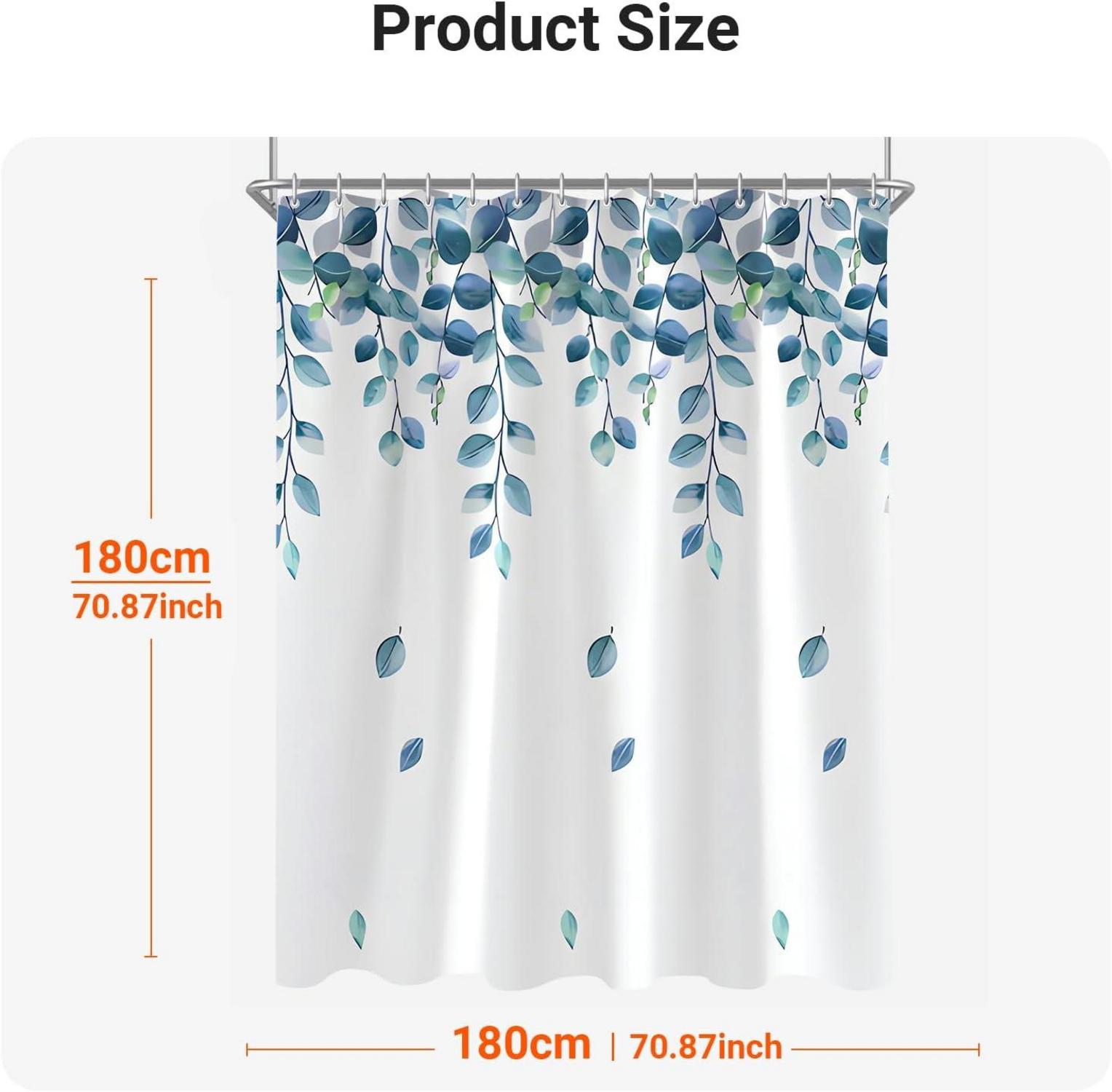 Duschvorhang Grün Blätter Pflanze 180x180cm, Textil