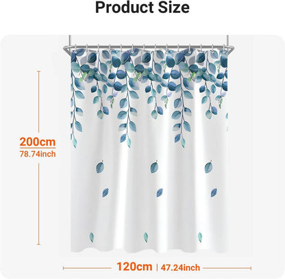 Duschvorhang 120x200cm Grün Blätter Pflanze Wasserabweisend Textil