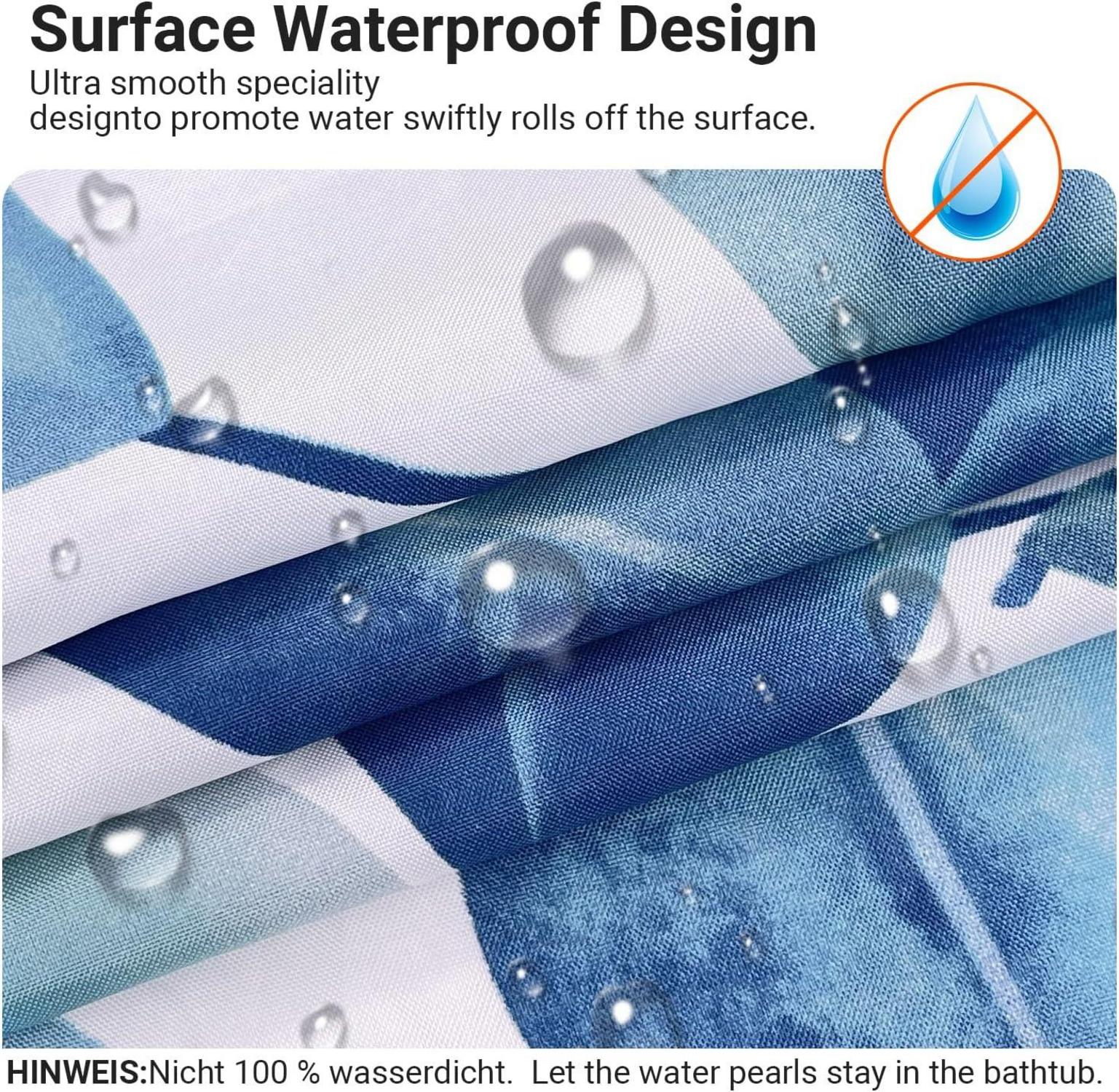 Duschvorhang Grün Blätter 100x200cm Wasserabweisend