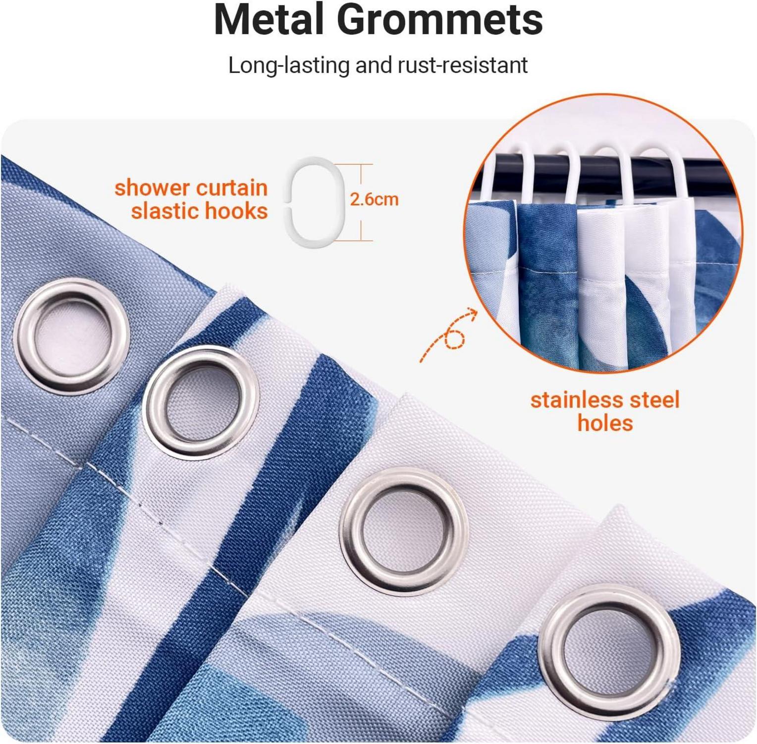 Duschvorhang 100x200cm Grün Blätter Pflanze Antischimmel Textil mit beschwertem Saum