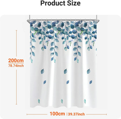 Duschvorhang Grün Blätter 100x200cm Antischimmel Wasserabweisend