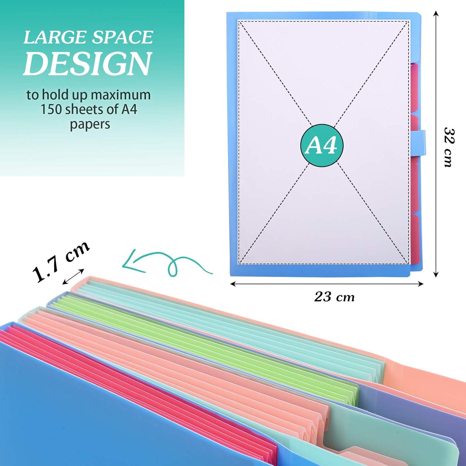 Fächermappe A4 Ordnungsmappe 5 Tasche Dokumentenmappe mit