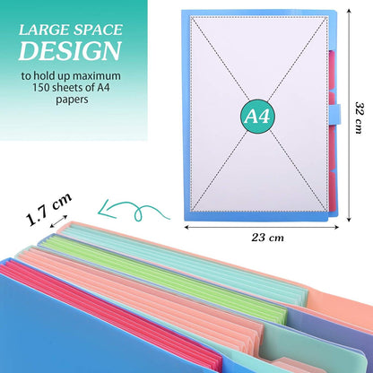 Fächermappe A4 Ordnungsmappe 5 Tasche Dokumentenmappe mit