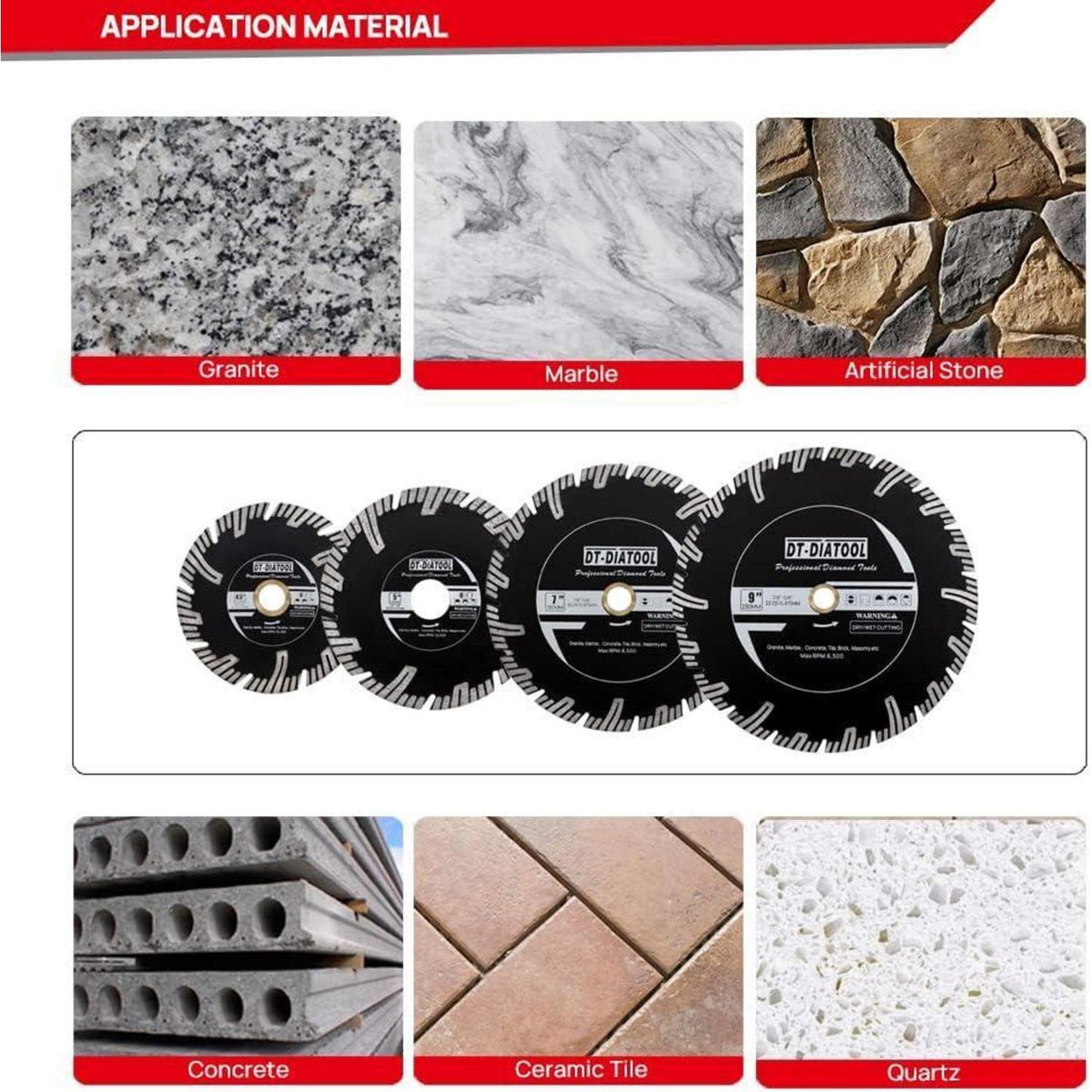 Diamant-Trennscheibe 230mm Turbo für Granit & Beton