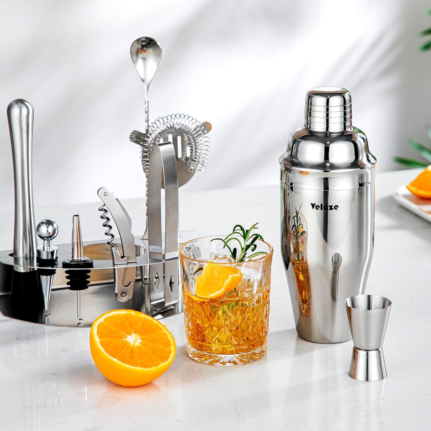 Cocktail Shaker Set Edelstahl 10-teilig Barkeeper Zubehör Silber