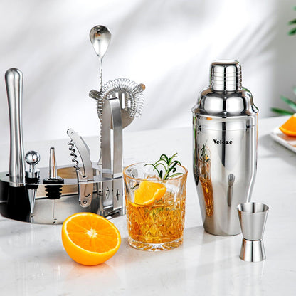 Cocktail Shaker Set Edelstahl 10-teilig Barkeeper Zubehör Silber