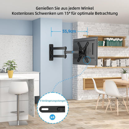 Full Motion TV Wandhalterung 17-42 Zoll VESA 200x200mm