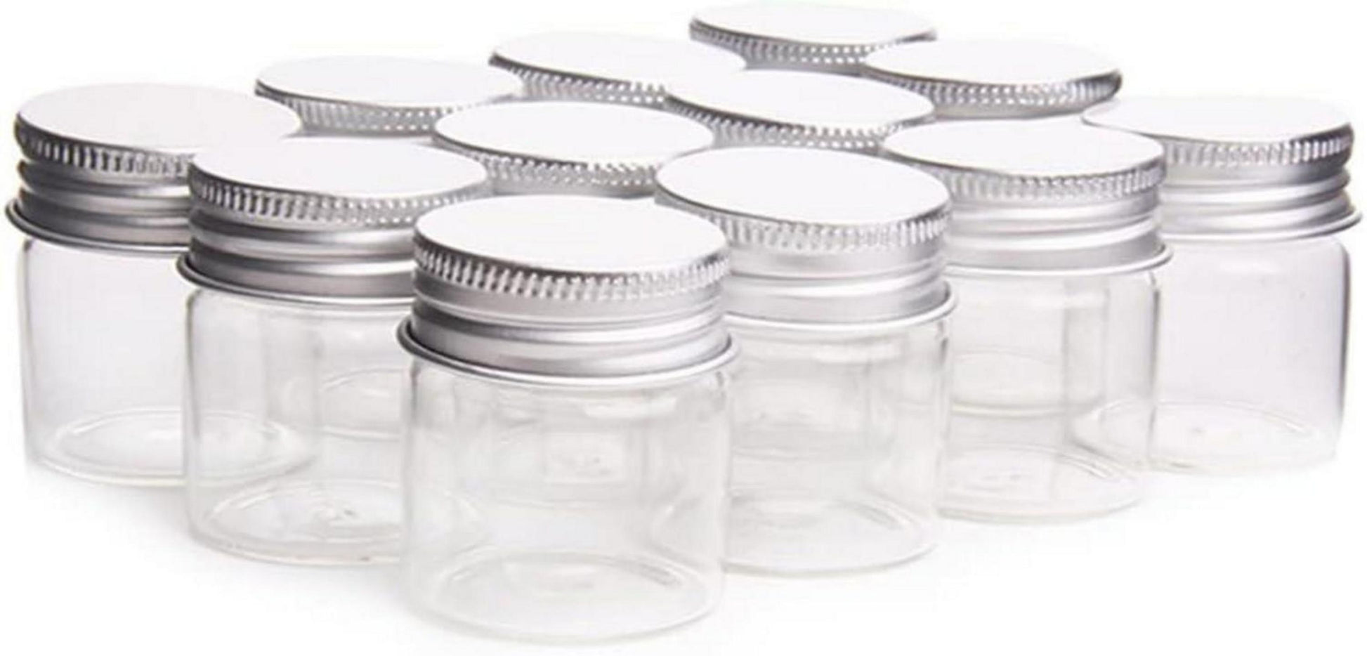 20er Set Klarglas Flaschen 30x30mm Süßigkeiten Hochzeit DIY 10ml