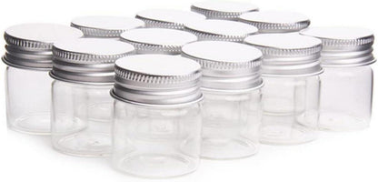 20er Set Klarglas Flaschen 30x30mm Süßigkeiten Hochzeit DIY 10ml