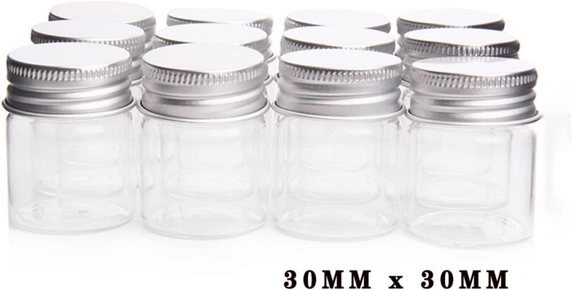 20x 10ml Mini Klarglasflaschen mit Aluminiumdeckel