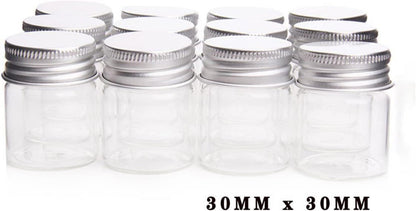 20x 10ml Mini Klarglasflaschen mit Aluminiumdeckel