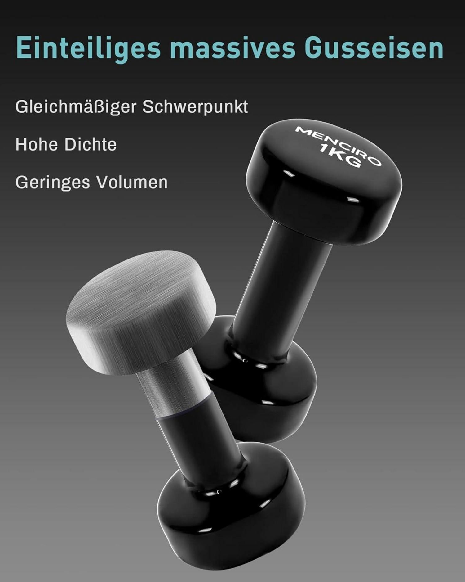 MENCIRO 2er Set Kurzhanteln 1KG - 5KG für Zuhause Fitnessstudio