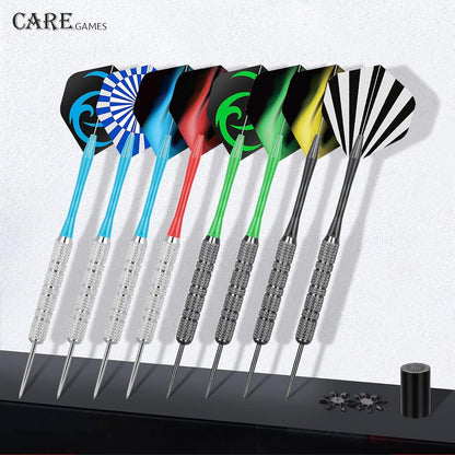 CareGames Dartpfeile Metallspitze 12er Set Steeldarts + Zubehör
