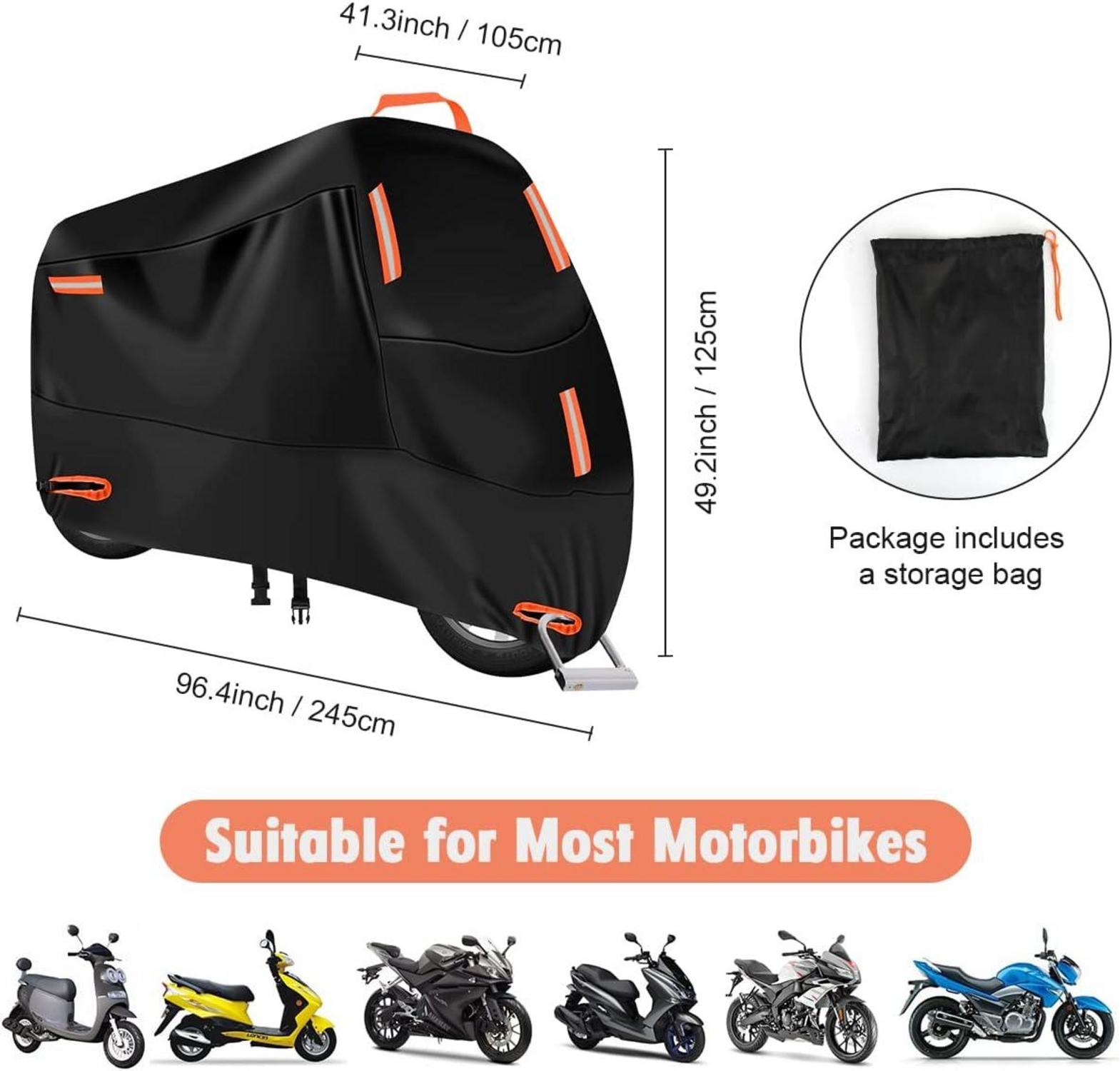 Motorradabdeckung XXL 210D Wasserdicht mit