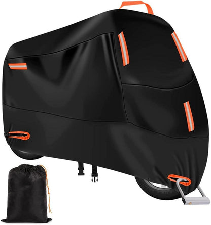 Motorradabdeckung XXL Wasserdicht mit Reflektionsstreifen Schwarz