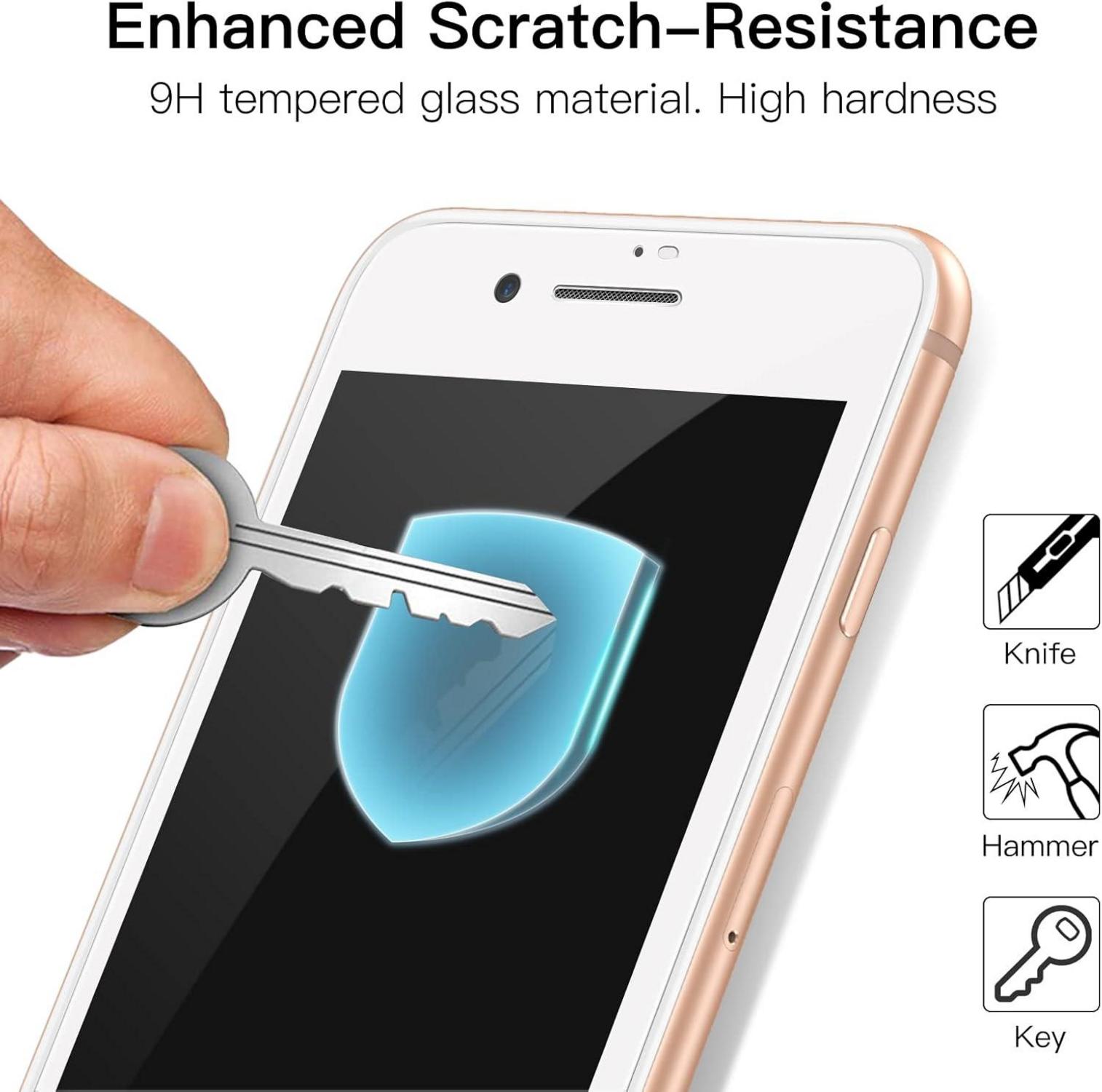 Panzer Schutzfolie iPhone SE 3 2 8 7 4,7 Zoll Weiß 3 Stück