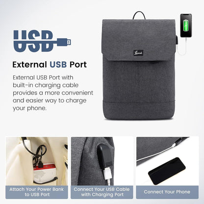 15,6 Zoll Laptop Rucksack Herren USB Ladeanschluss Diebstahlsicherung