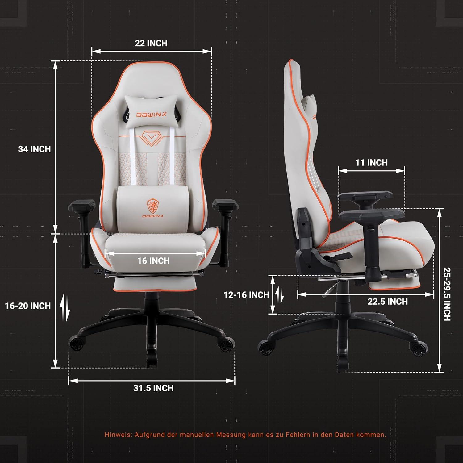 Ergonomischer Gaming-Stuhl mit 4D-Armlehnen & Fußstütze in