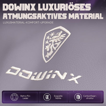 Dowinx Gaming Stuhl mit 4D-Armlehnen und Fußstütze Grau