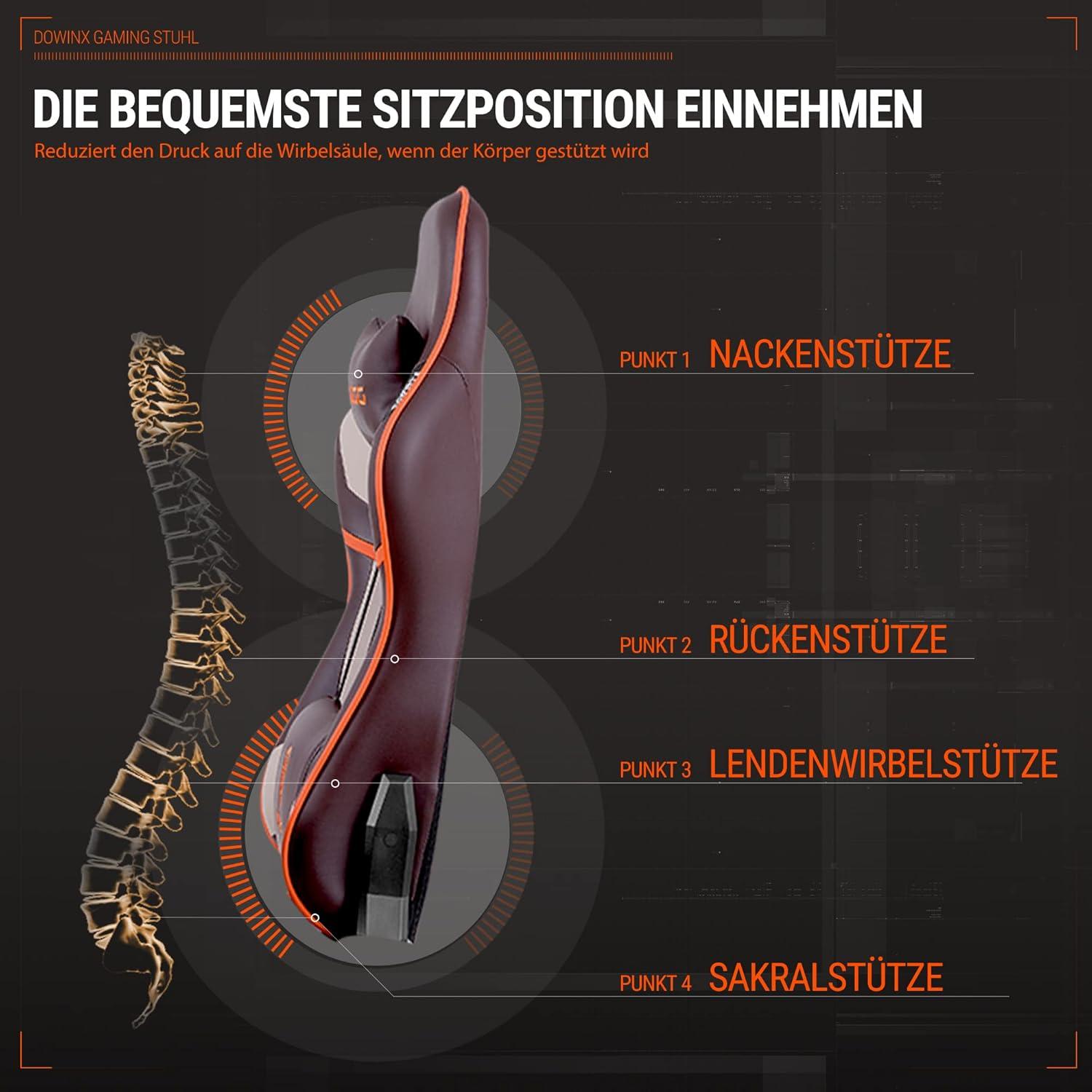 Gaming Stuhl Bürostuhl Hohe Belastbarkeit PU Leder 4D Armlehnen
