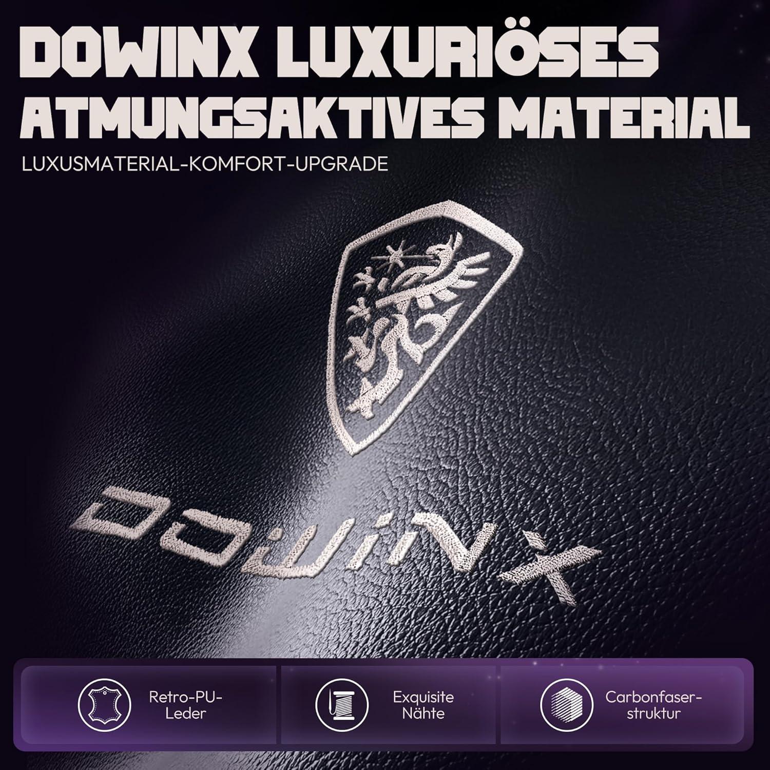 Gaming Stuhl Dowinx 4D Armlehnen Ergonomisch Bürostuhl Schwarz