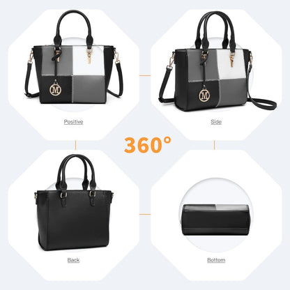 Lulu Damen Handtasche mittelgroß Farbblock PU-Leder