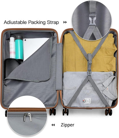 KONO Koffer Trolley Reisekoffer 55cm ABS Hartschale TSA 4 Rollen