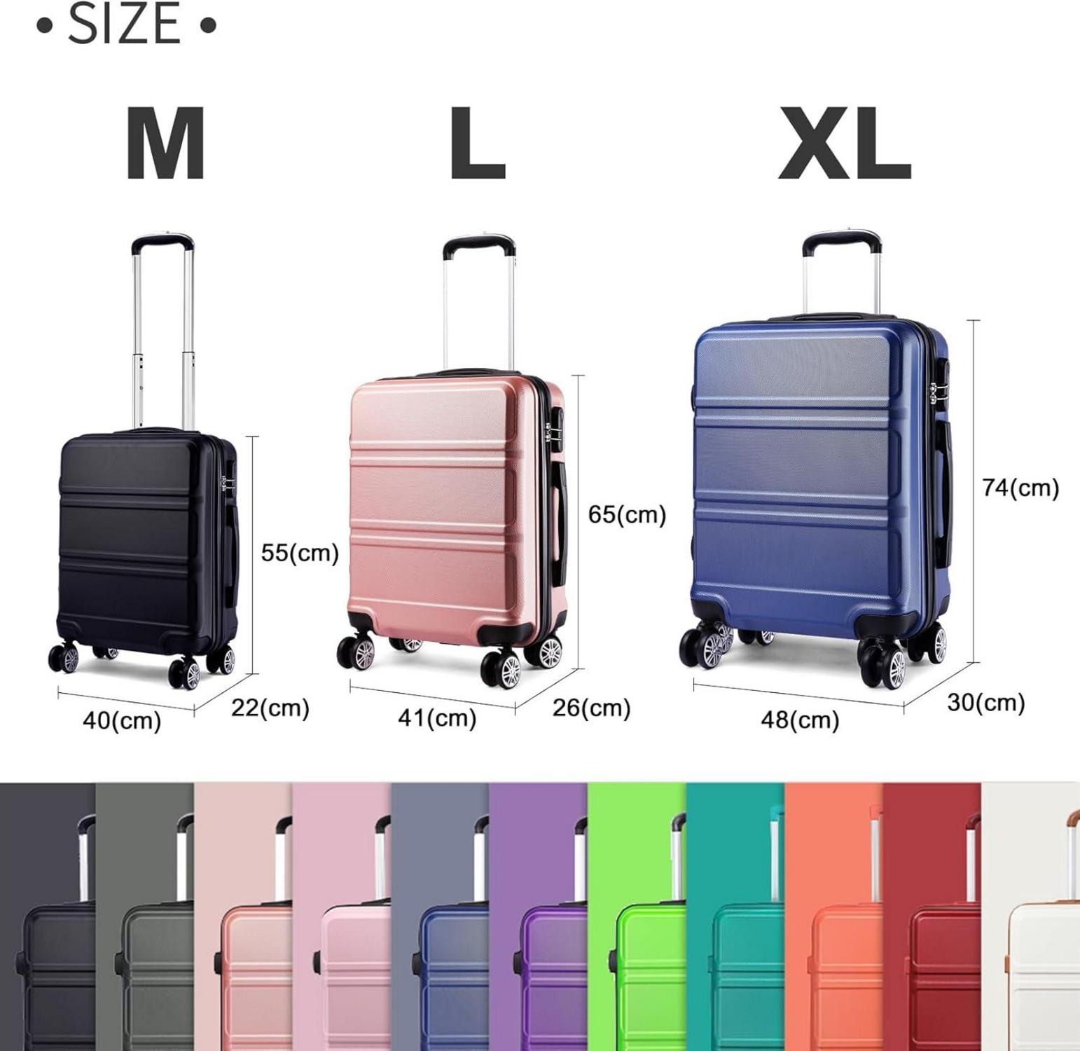 Koffer Trolley Reisekoffer 55cm ABS TSA Schloss 4 Rollen