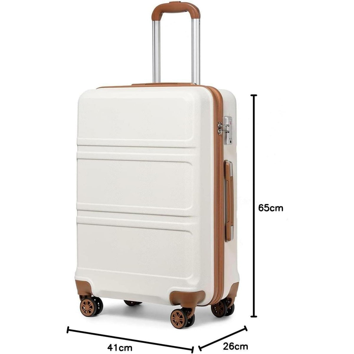 Hartschalenkoffer M (55cm) Cremeweiß mit TSA Schloss