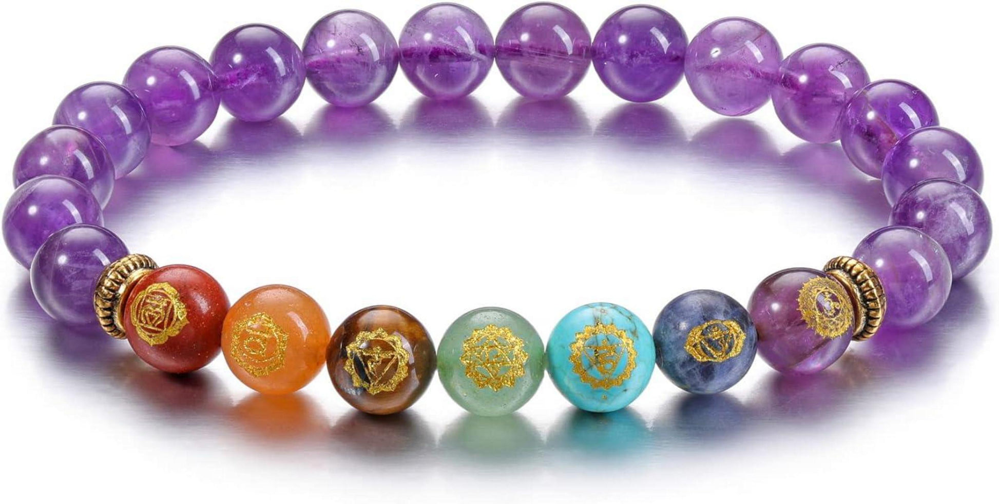 7 Chakra Armband Edelstein Yoga Reiki Healing Amethyst
