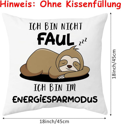 Faultier Geschenk Kissenbezug 45x45 cm Lustige Geschenke
