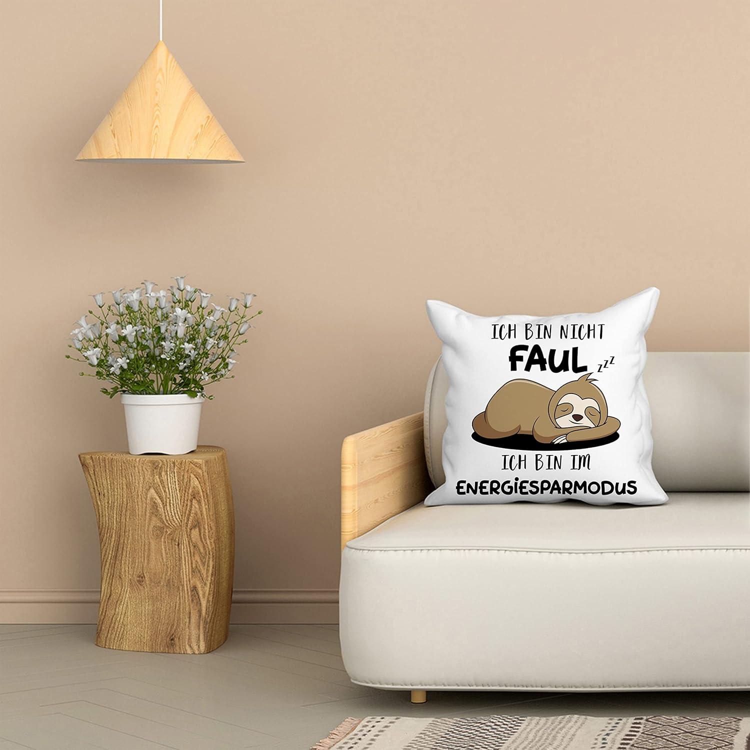 Lustiger Faultier Kissenbezug 45x45cm Geschenk für Frauen Männer