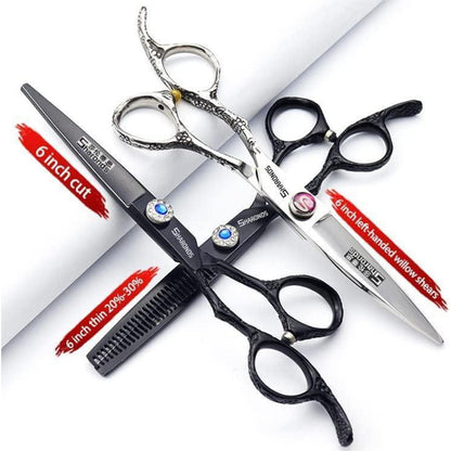 6-Zoll Linkshänder Friseurschere Set (3 Stück) – Edelstahl