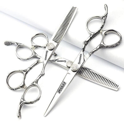 6 Zoll Japanische Friseurschere – Silberne Schlange Textur