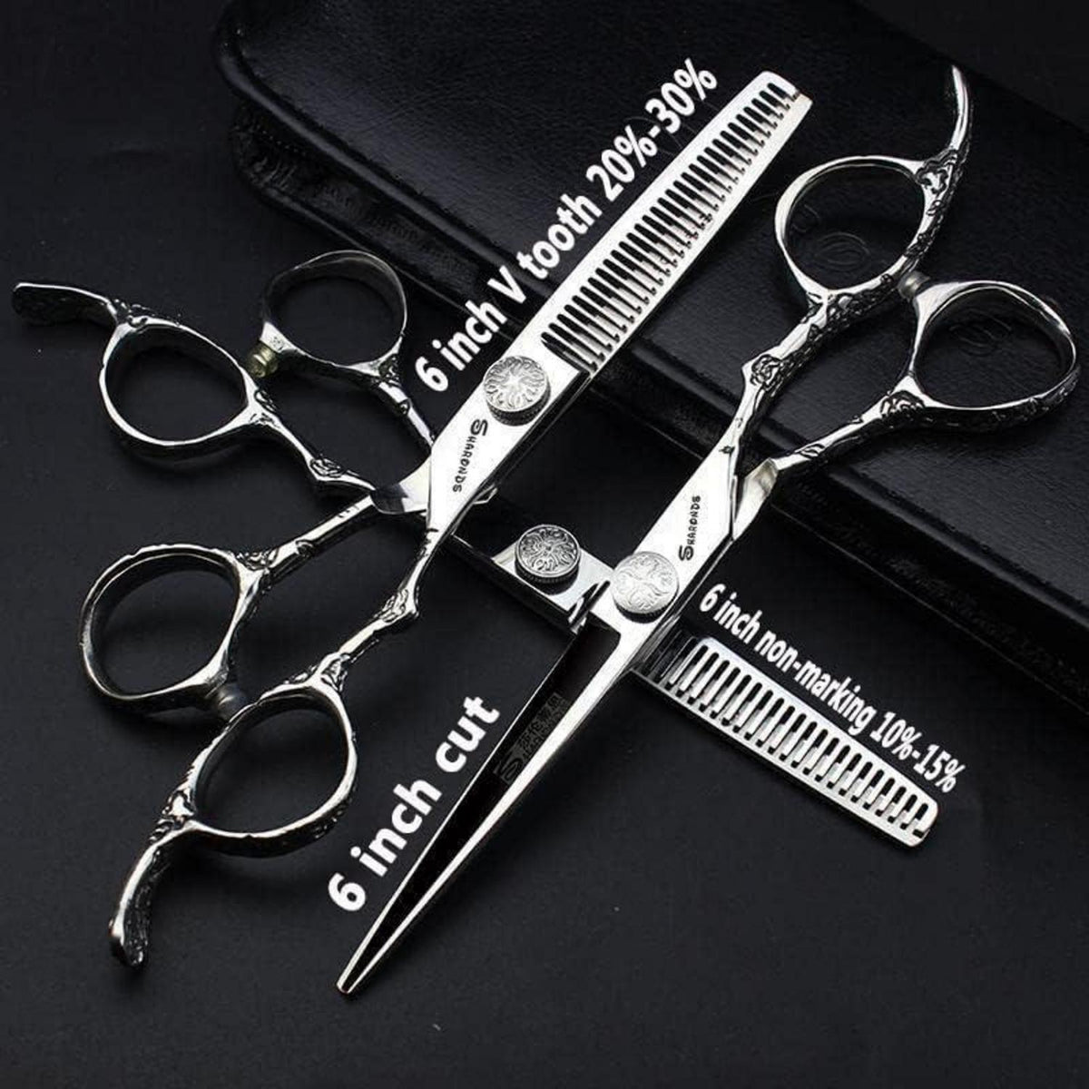 6 Zoll Japanische Friseurschere – Silberne Schlange Textur