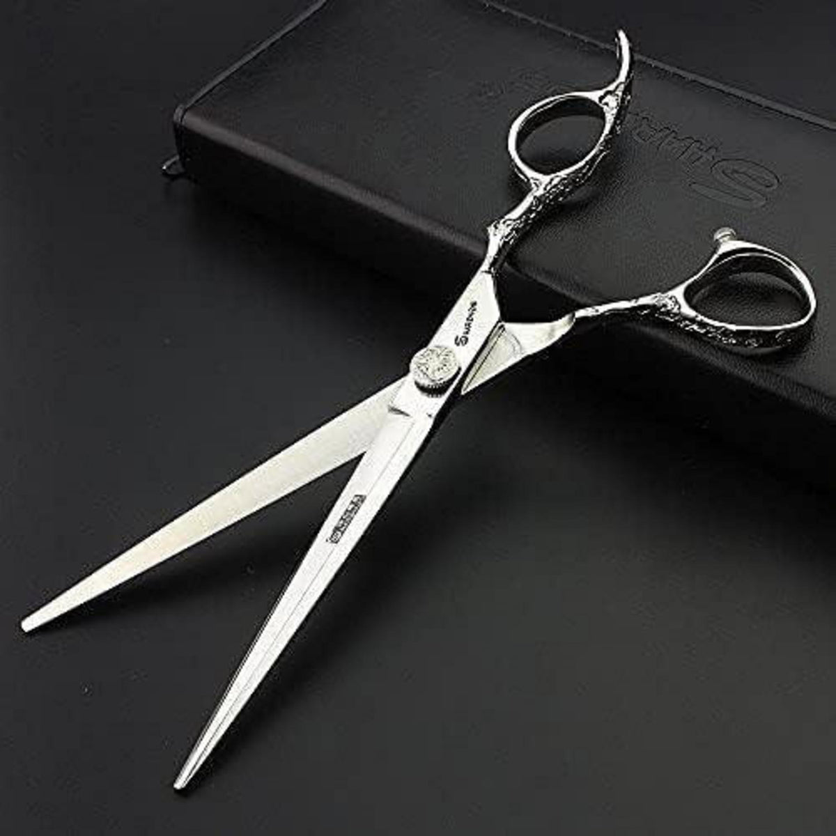 6 Zoll Japanische Friseurschere – Silberne Schlange Textur
