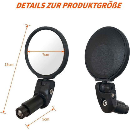 HD Mini Fahrradspiegel 360° Drehbar & Klappbar