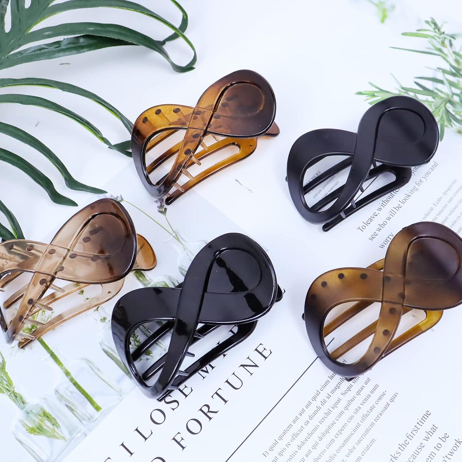 5 Pcs Vintage Haarspangen Groß Schwarz Haarklammern Frauen Mädchen