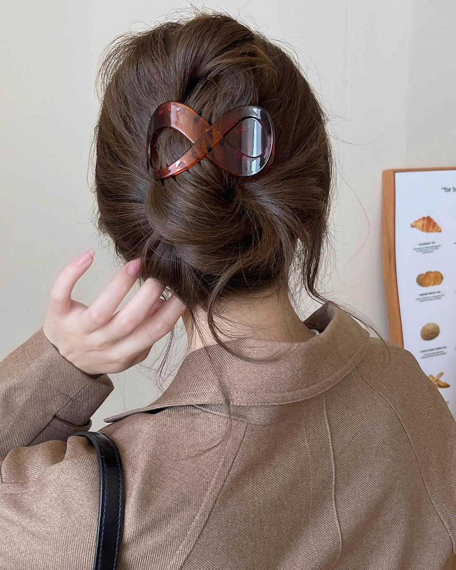 5er Set Vintage Haarspangen Damen Groß Dickes Haar Schwarz Fran. Haarklammer