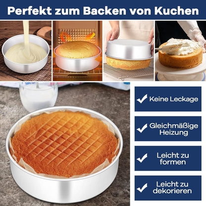 Onader Edelstahl Kuchenform 2er Set 20cm - Geburtstag Hochzeit Weihnachten