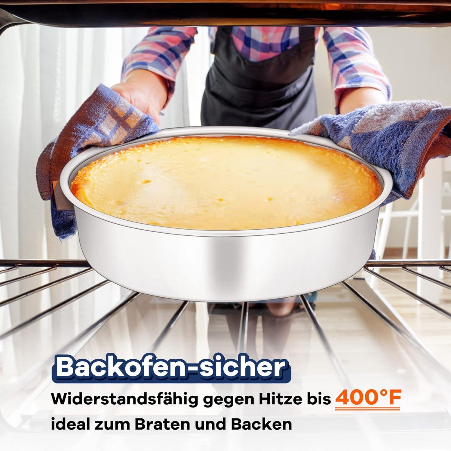 Onader Edelstahl Backform 2er Set Rund Kuchenform Geburtstag Hochzeit