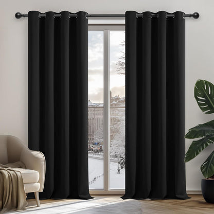 Blickdichte Verdunkelungsvorhänge 300x140 cm – 2er Set Schwarz