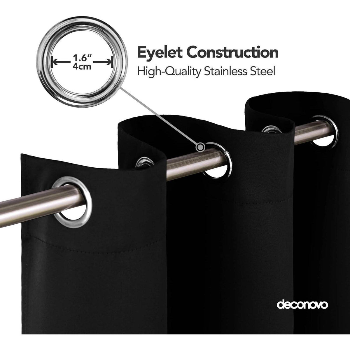 Blickdichte Verdunkelungsvorhänge 300x140 cm – 2er Set Schwarz